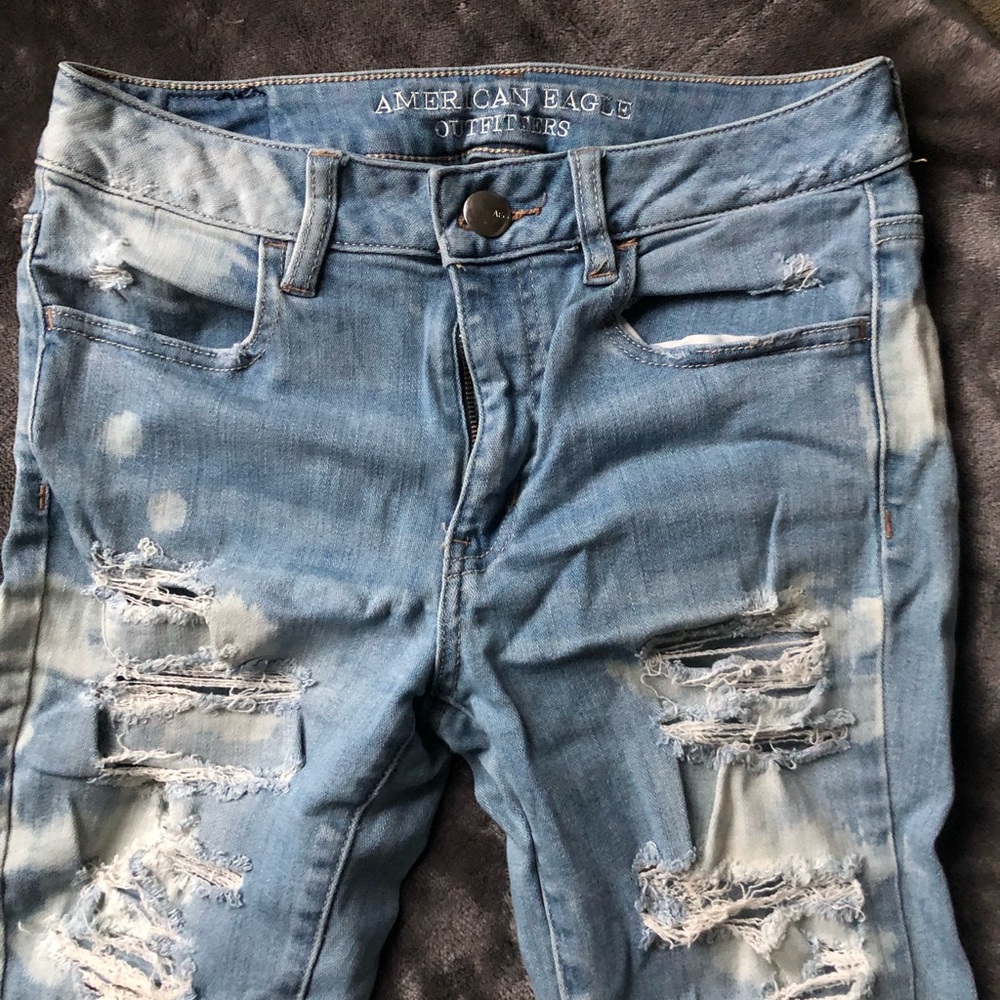 American Eagle Acid Wash Distressed Denim